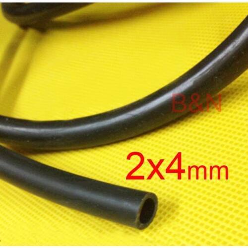 2mm X 4mm Black colour Silicone Rubber Vacuum Tubing Hose Tube Flexible Pipe High temperature resistant hose