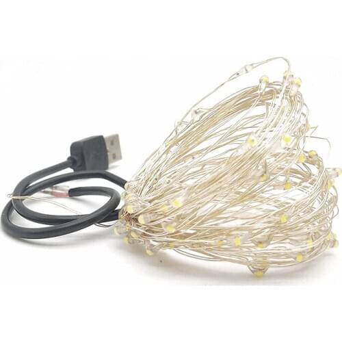 5V USB LED String Light 10M 2M Silver Copper wire Waterproof Fairy LED Christmas Lights For Wedding Party Holiday Decoration