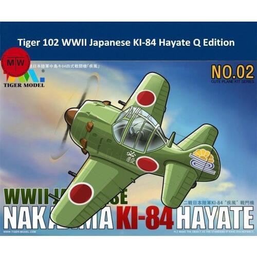 Tiger 102 WWII Japanese Nakajima KI-84 Hayate Fighter Q Edition Cute Series Plastic Airplane Aircraft Assembly Model Kit