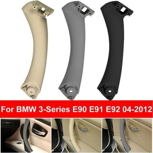 RHD LHD Car Inner Handle Interior Door Panel Pull Trim Cover For BMW 3 Series E90 E91 E9 316 318 320 Gray Beige Black Left Right