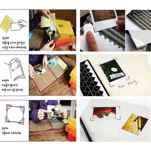 1 Sheet=102 pcs Memo Stickers DIY Scrapbook Photo Album Frame Corner Sticker PVC Paper Sticker Home Decor