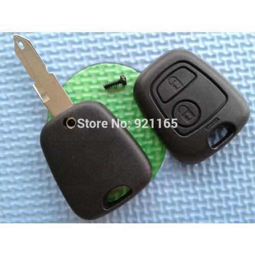 1Pcs Of New Replacement Key Case For Peugeot 206 2 Button Remote Shell Blank With Uncut NE73 Blade No Logo Car Accessories Parts