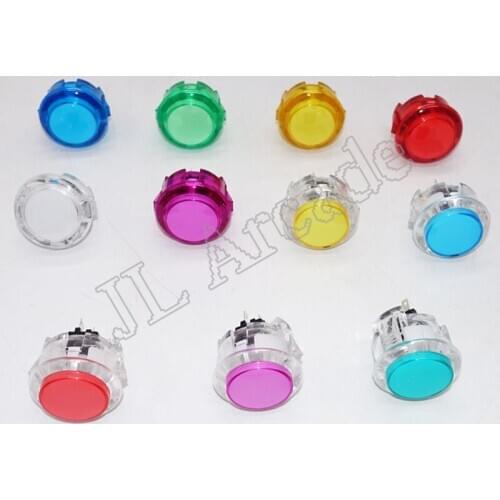 100pcs Transparent No LED Arcade 30mm Push Button Replace SANWA OBSN-30 OBSC-30 for DIY Raspberry pi MAME PC Pandora Game
