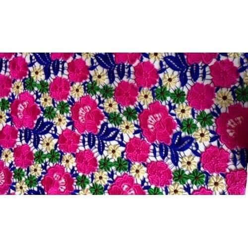 120cm top quality dyed polyester yarn heavy embroidery hollow-out lace fabric,luxurious ball dress fabric,XERY1127A