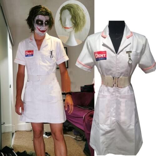2020 Man Woman Halloween costume Scary Movie Dark Knight clown Joker Nurse Dress Uniform Nurses Costumes Halloween Party Outfit