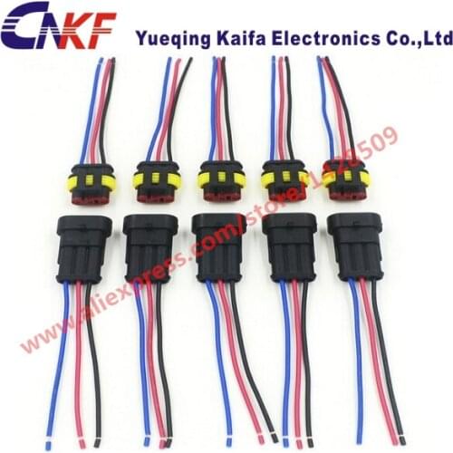 1 Set Tyco/Amp 3 Way Female Male Electrical Connectors Waterproof Auto Plug With Automobile Wire Harness 282087-1 282105-1