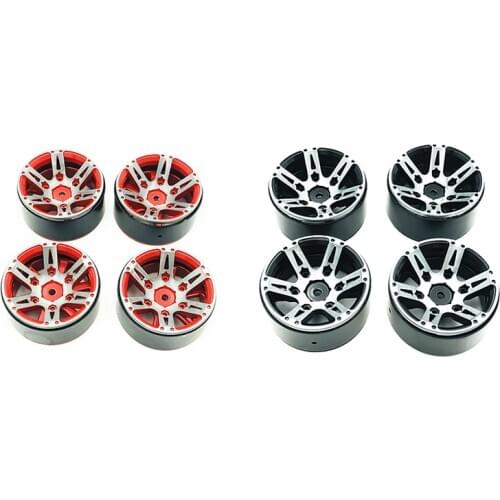 4Pcs Rc Rock Crawler Wheel Rim 1.9 Inch Beadlock For 1/10 Axial Scx10 90046 Tamiya Cc01 D90 D110 Tf2 Traxxas Trx-4