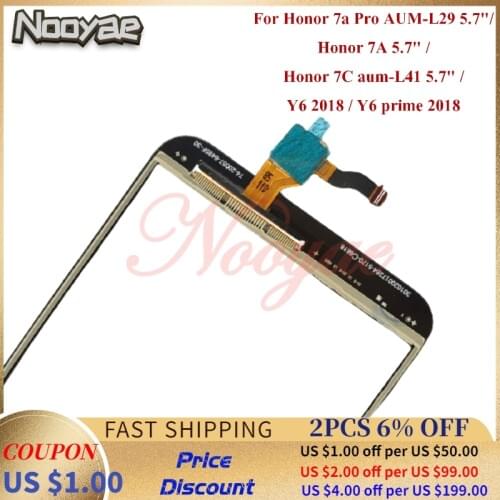 5.7inch Black/White Sensor For Huawei Honor 7A Pro AUM-L29 Honor 7C AUM-L41 Y6 2018 Touch Screen Digitizer Glass Panel