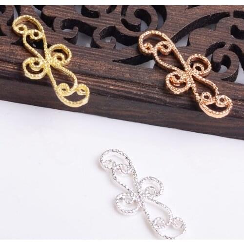 5 PCS 12x26mm Metal Brass KC Gold Silver Plated Hollow Out Cloud DIY Handmade Accessories For Jewelry Making