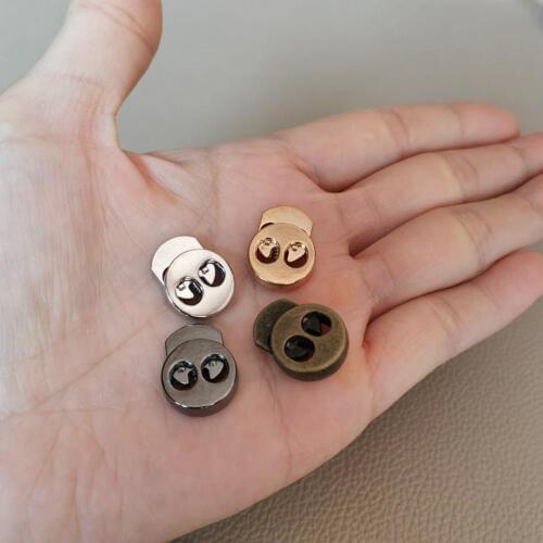 50pcs 5 Colors Metal Stopper Spring Toggle Clasp 4mm Holes Buckle Rope Clamp Cord Locks Drawstring Stops End Clip Buckles