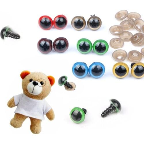 70Pcs 10mm/12mm Color Plastic Safety Eyes DIY Craft Supplies Plush Toys Animal Dolls Amigurumi Eyeballs Decor Screw Googly Eyes