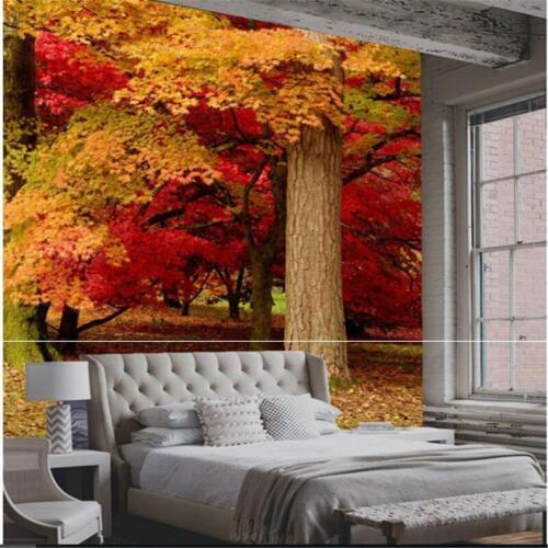 Beibehang Large Custom Wallpapers Naked Eye 3D Aesthetic Maple Trees TV Backdrop papel de parede para quarto