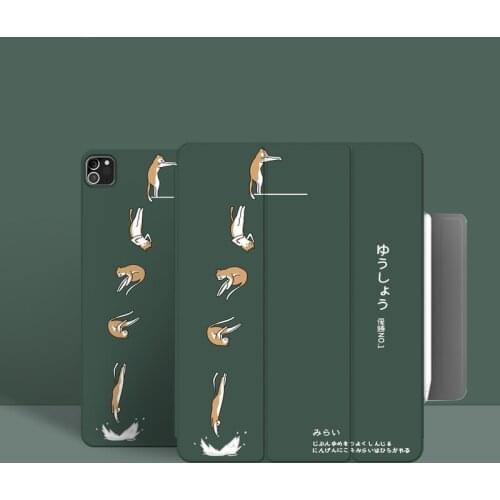 For Ipad Pro 11 Air 4 Case 2020 Frameless Ultra-thin Magnetic Anti-bending Shell with Pen Slot Personalized Cat Leather Case