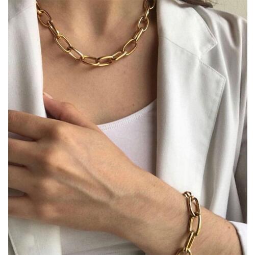 Single Product, Fashionable Fine Jewelry, Titanium Steel 18k Color, Large Chain 12mm Wide, Charm Necklace