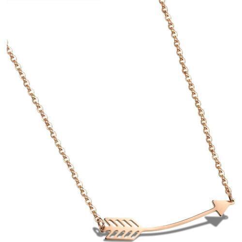 Hot Sale Arrow Gold Color / Rose Gold Color Titanium Steel Necklaces