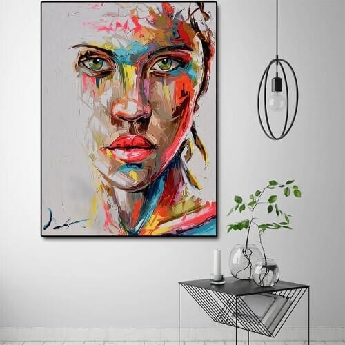Fashion Nordic abstract art women knife painting canvas print painting Girl Figure wall poster for living room wall pictures