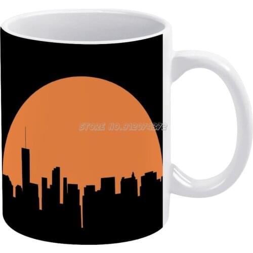 Skyline Coffee Mugs Ceramic Personalized Mugs 11 Oz White Mug Tea Milk Cup Drinkware Travel Mug Holland Vector City Europe Cool