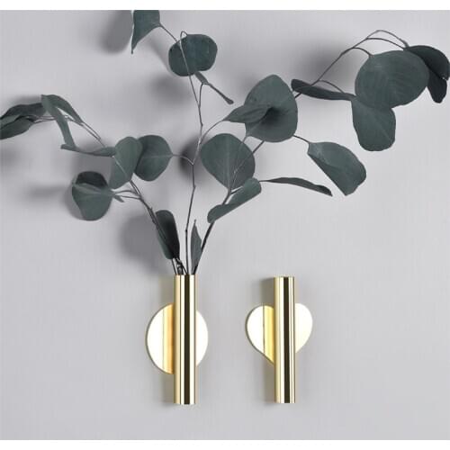 Creative wall flower ware Nordic style wall flower vase gold non perforated living room wall decoration Pendant home decore
