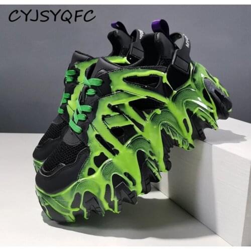 CYJSYQFC Europe Station Women Wedges Sneakers Autumn Genuine Leather Lace Up Thick Bottom High Heels Luxury Shoes Top Quality