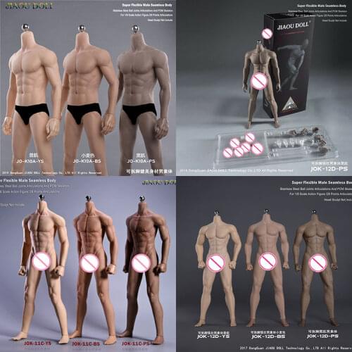 In Stock JOK-10A-YS/BS/PS 1/6 Male Muscular Action Figure Model 12'' Seamless Painting Body with Detachable Feet