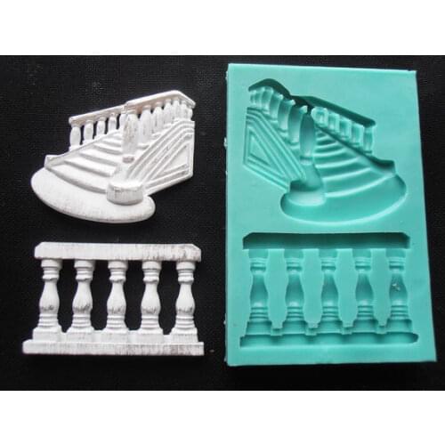 Guardrails Stairs silicone fandont mold steps Silica gel moulds Stairs Chocolate molds candy mould guardrails silicone molds