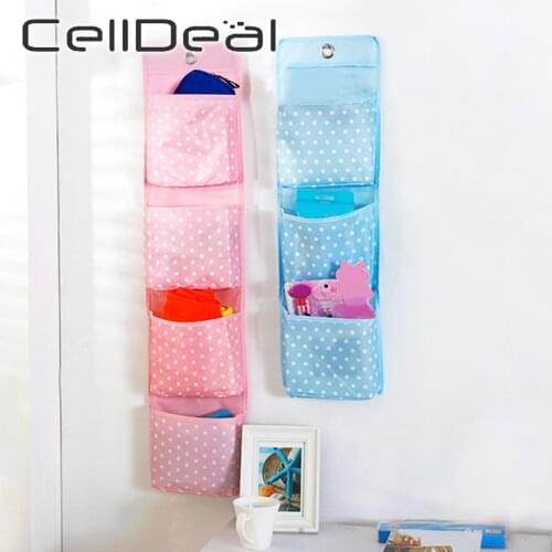 Multi-Grid Underwear Hanging Organizers Bag Sock Shoe Toy Closet Storage Bag Door Back Wall Bedside Storing Pocket Bag Household