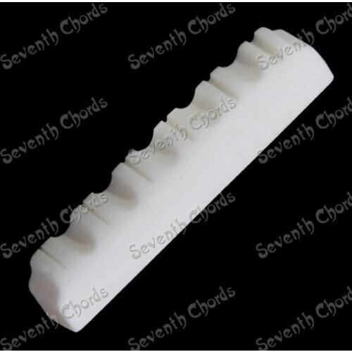A Set Bone Acoustic Guitar Nut and Bridge Saddle Set (Nut Size 43x6x9mm / Bridge Size 72*3*9mm) Flower Shape Nut