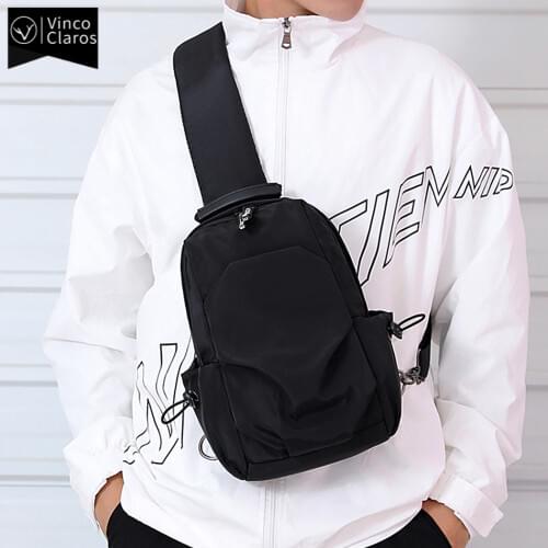 High Quality Trend Design Business Men Headphone Chest Bags Waterproof Outdoor Male Sling Bag Short Trip Message Bag for Man New