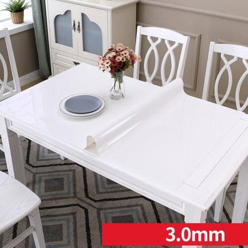 2021 New PVC Soft Glass Crystal Boards Mats Waterproof Oil-proof Scald-proof PVC Tablecloths Placemat Home Textiles Almofadas