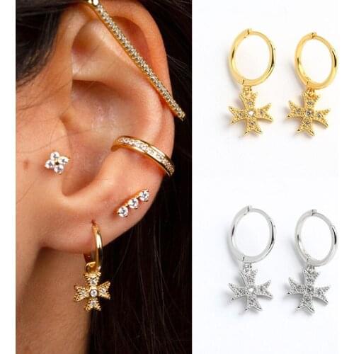 New Style Exquisite Crystal Hoop Earring 925 Sterling Silver Ear Buckle Stylish Gorgeous Popular Jewelry For Women Birthday Gift