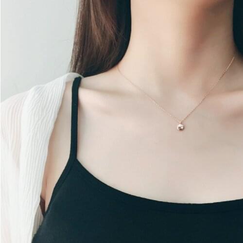 S925 sterling silver necklace with small gold bean clavicle chain simple and versatile lucky girl birthday party gift for female