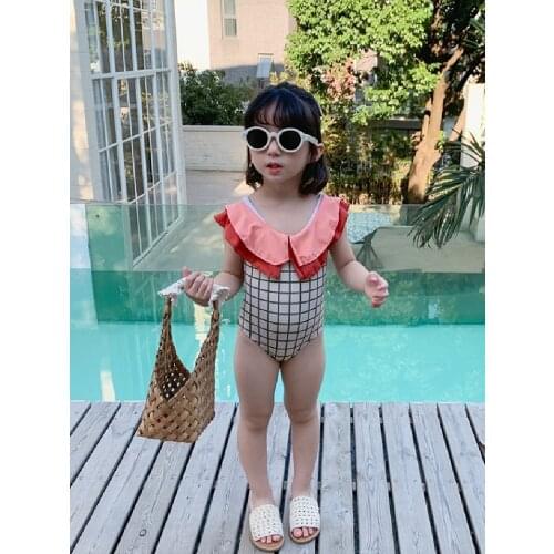 Teenager Bathing Suit Plaid Toddler Girls Swimsuit Ruffles Baby Swimwear For Girls Clothes Summer Kids Bikini Beach Spa 1-7T