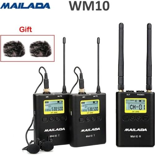 Mailada WM8 WM9 WM10 Professional UHF Wireless Lavalier Lapel Mic Receiver Transmit for dslr cameras Smartphone PK Boya WM4 Pro