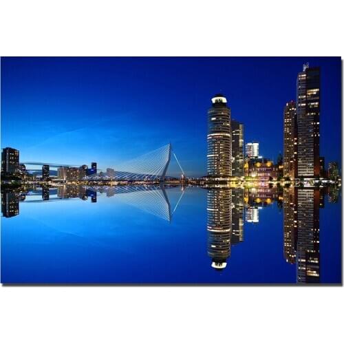 Rotterdam Netherlands Cityscape Poster Unframed Canvas Painting Wall Art Pictures Print For Living Room Home Decor
