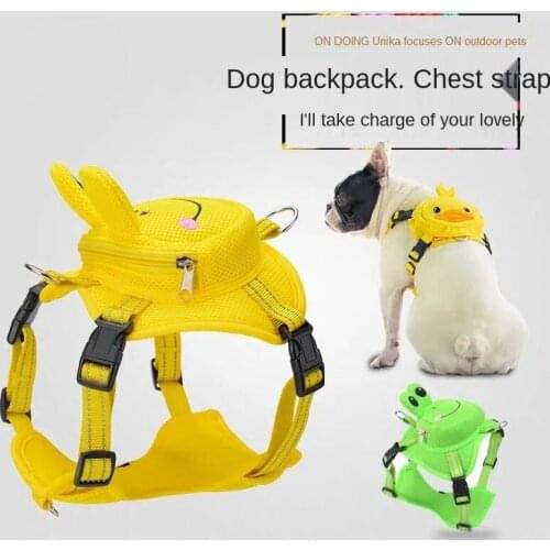 Pet cat and dog vest type chest strap Dog cartoon chest strap Dog rope traction Dog chain Pet supplies