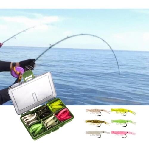 121Pcs Fishing Lures Hooks Set Shrimp Luminous Colorful Small Baits for Fishing Enthusiast Fishing Lures Hooks Shrimp Luminous