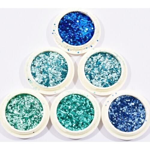 1Jar/Bottle Gold Silver Mix Nail Glitter Powder Sequins DIY Sparkly Paillette Tips Charm Sequins For Gel Nail Art Decorations G