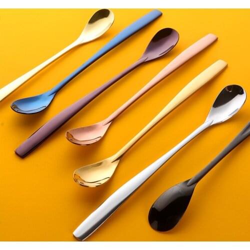 2pcs/set Stainless Steel Coffee Spoon Creative Long Handle Stirring Spoon Cute Dessert Spoon