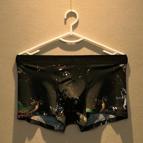 40% Dropshipping!!Soutong mens underwear ultra-thin fashion ice silk borderless boxer briefs