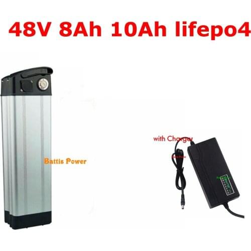 48V 10Ah LiFepo4 Battery e bike battery pack Shallow shell with BMS for electric bicycle mountain bike electric bike+2A charger
