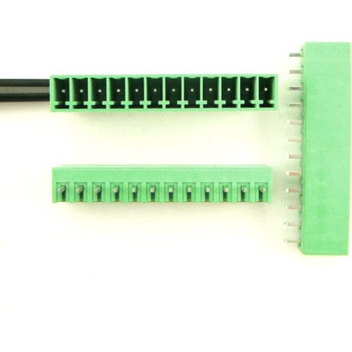 50pcs/lot) 15EDG-3.5-12P Straight Pin PCB Screw Terminal Block Connector 3.5mm Pitch 12 Pins Plug in