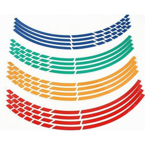 80%HOT 16Pcs Car Motorcycle Bicycle Wheel Rim Reflective Sticker Tape Strip Decal Decor
