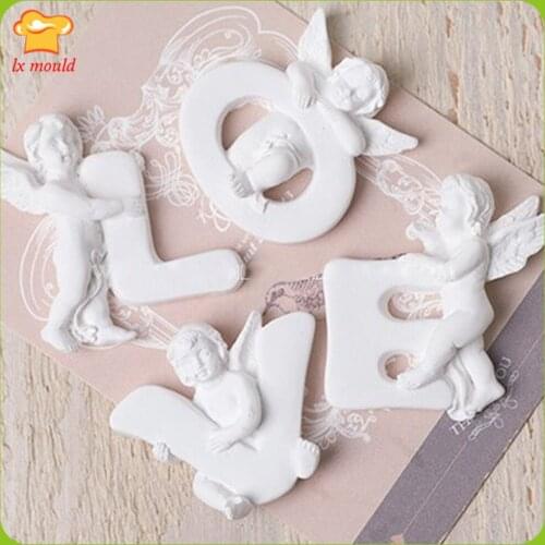 Alphabet Angel Silicone Mould Angel Fragrance Wax Soap Moulds Handmade Chocolate Fudge Molds