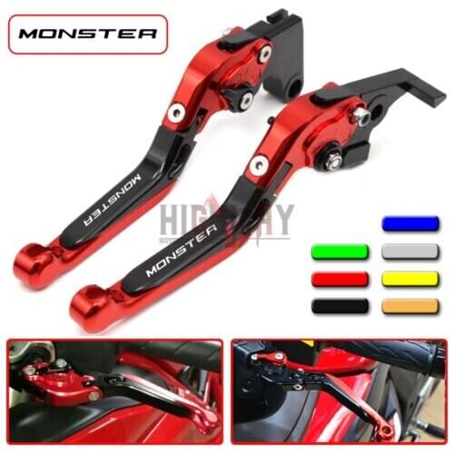 CNC Aluminum Brake Handle Bar Lever Extendable Folding Adjustable Brake Clutch Levers For Ducati 796 MONSTER 2011-2014