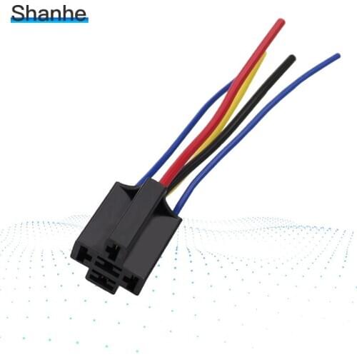 Auto relay socket with 5 cables car relay bases For DC 12V 24v Car Auto