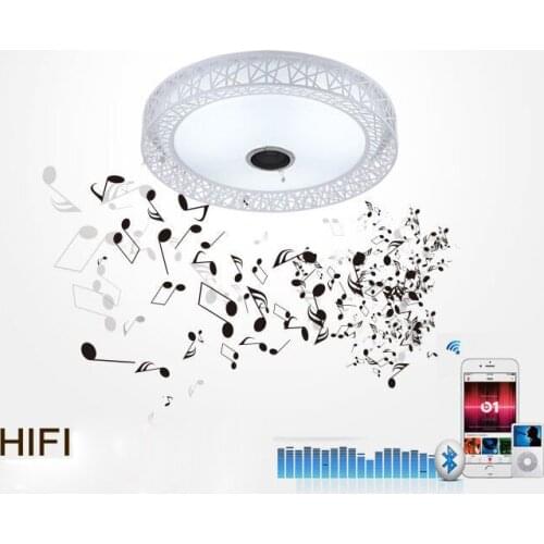 Bird Nest Wireless Bluetooth LED Ceiling Light Music & Multi-Colors Changing Smart Remote control Lamp metal & Acrylic lampshade