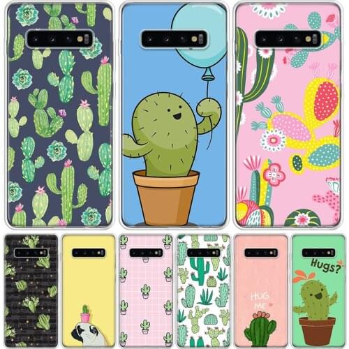 Cactus Vintage Flower Phone Case for Samsung Galaxy S10 S20 Ultra Note 10 9 8 S9 S8 S7 J4 J6 J8 Plus Lite + Popular Cover Capa