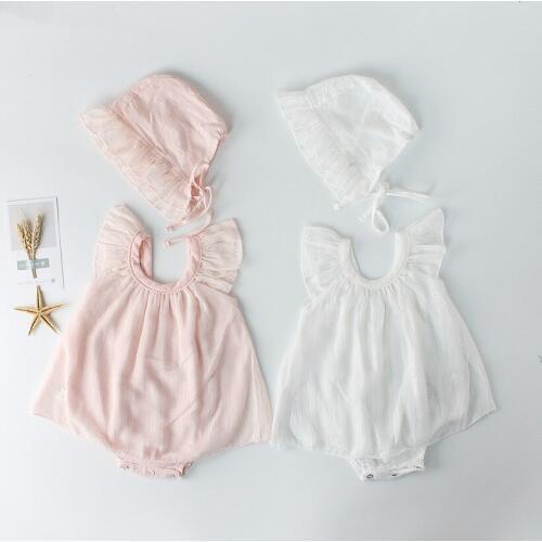 Baby Rompers Summer 2019 Baby Girl Clothes Ruffle Infant Baby Girls Romper Girl Jumpsuit With Hat Newborn Baby Clothes With Hat