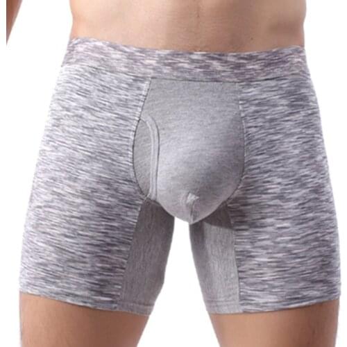 Mens Long Boxer Shorts Underwear Mens Brand Boxers Soft Modal Male Panties Sexy U convex penis Pouch Long Leg Man Boxershorts