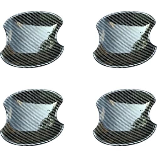 For Toyota Raize A200A/210A 2019 2020 Carbon Fiber Car Door Handle Bowl Cover Trim Sticker Decoration Accessories, 4PCS